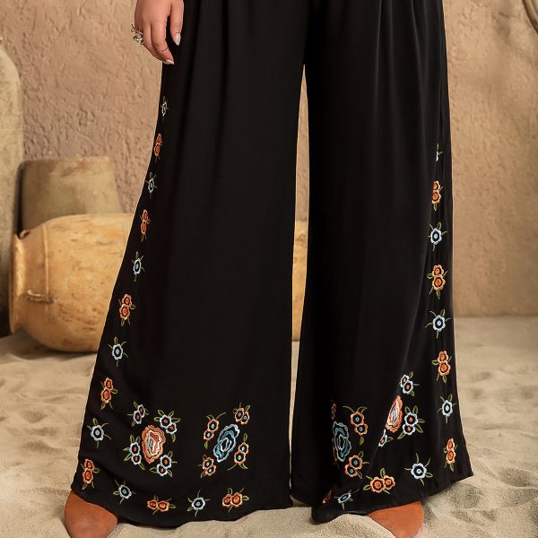 Plus Size Batch Printed Loose Casual Trousers for Women