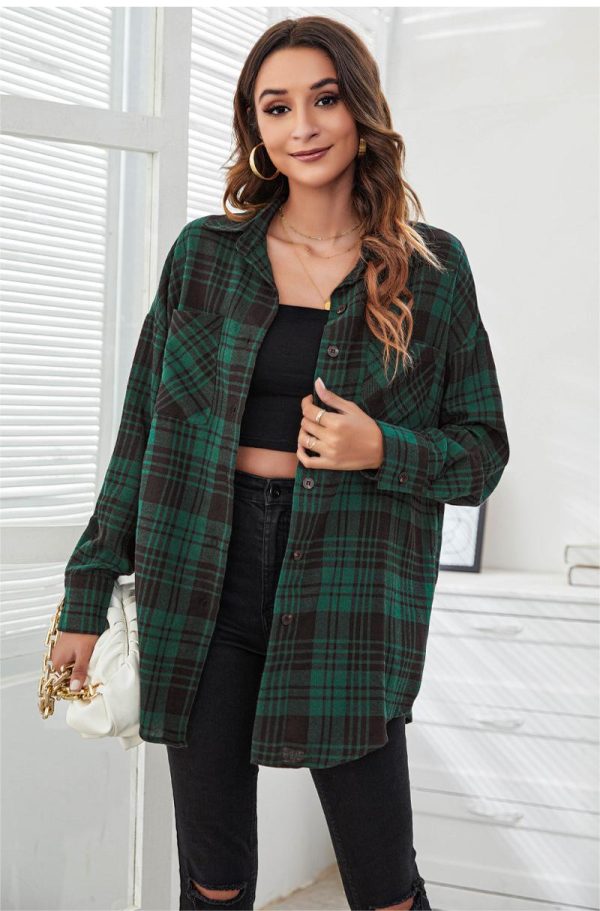 Plaid Printed Loose Shacket