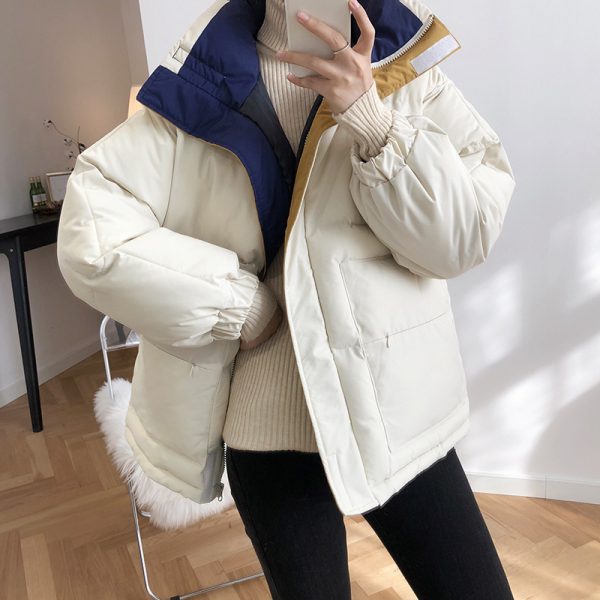 Color Stitching Puffer Jacket