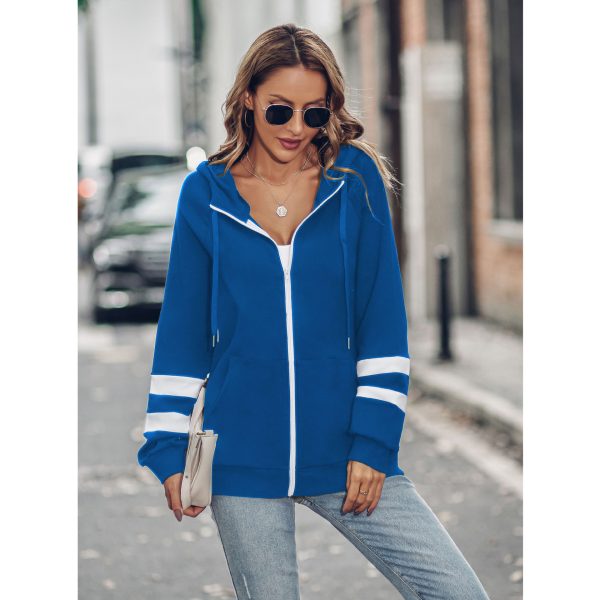 Long-Sleeve Zipper Pocket Hoodie Sweater for Autumn/Winter Women's Clothing