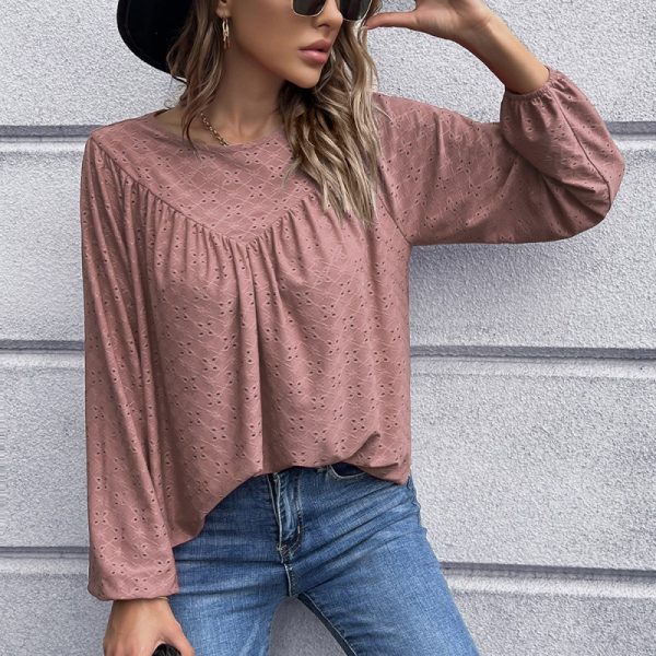 Solid Color Pleated Doll Shirt