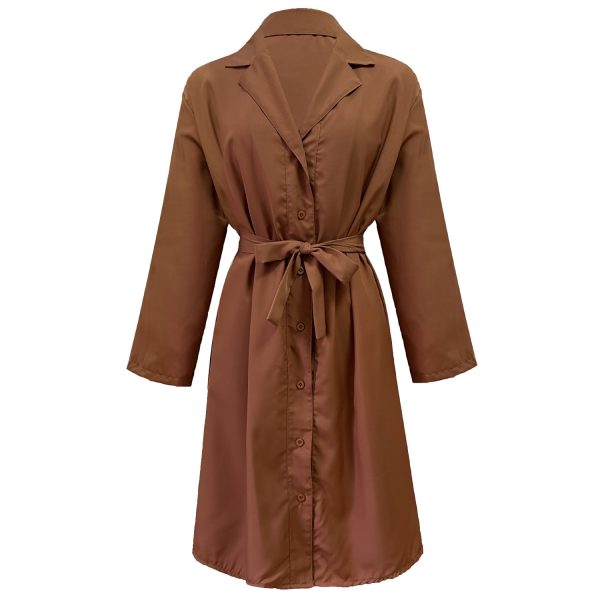 Classic Belted Long Coat for Women in Autumn/Winter