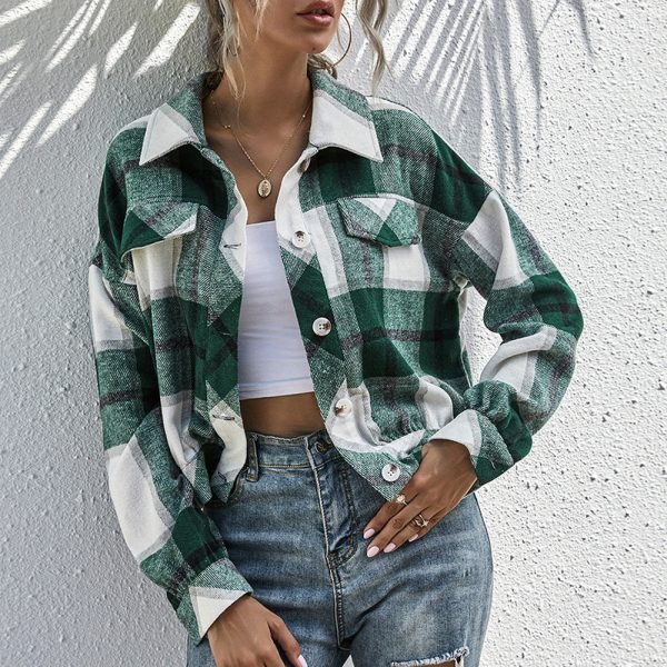 Plush Plaid Single-Breasted Shacket