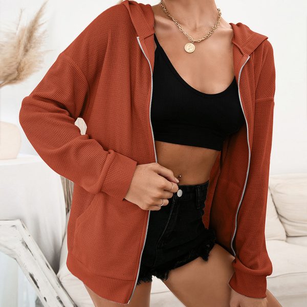 Hooded Zipper Sweater Cardigan