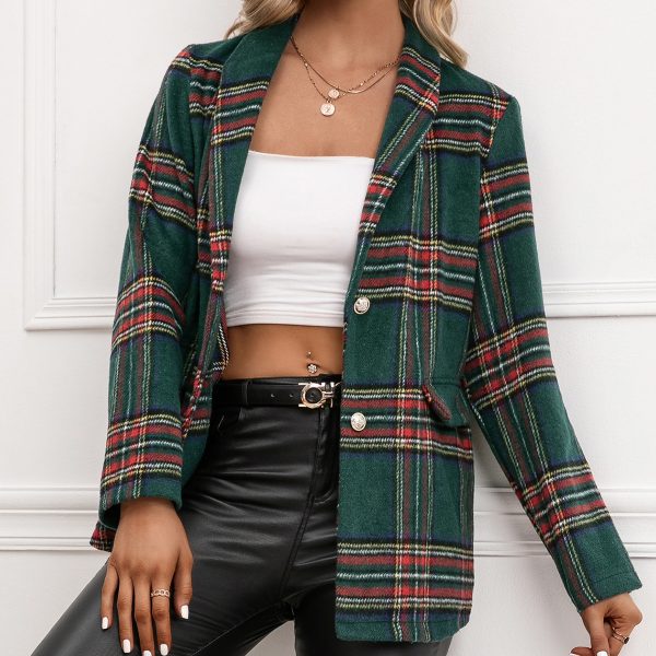 Single-Breasted Collared Trench Coat Blazer