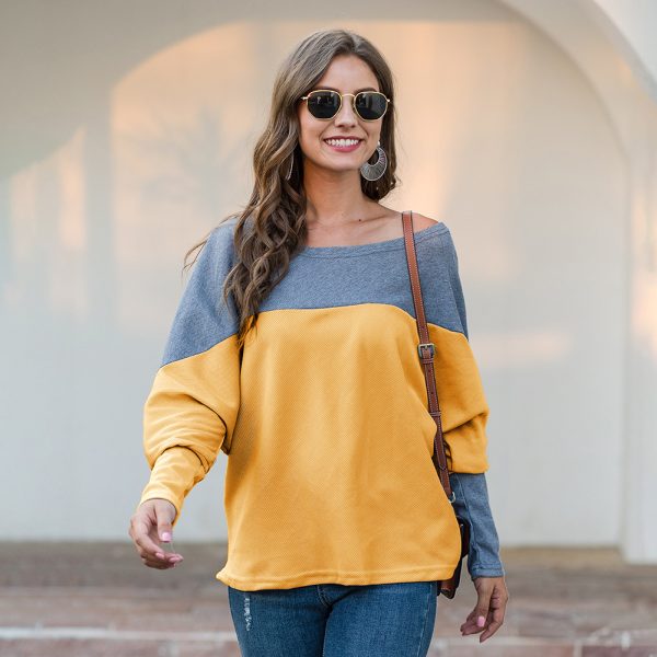 Off-Shoulder Loose Long-Sleeved Top