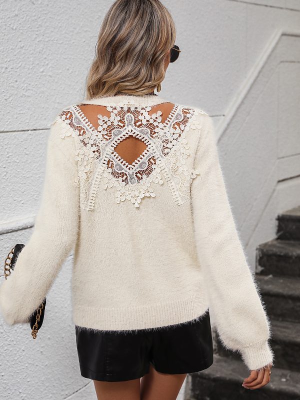 Decorative Pattern Round Neck Pullover