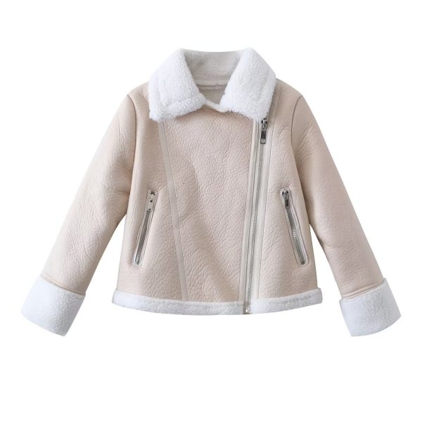 Three-Color Faux Shearling Jacket