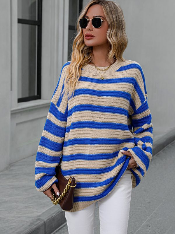 Striped Crew Neck Pullover | Autumn Winter Sweater