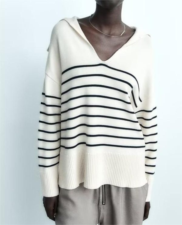 French Striped Long Sleeve Sweater - All-Match Elegance