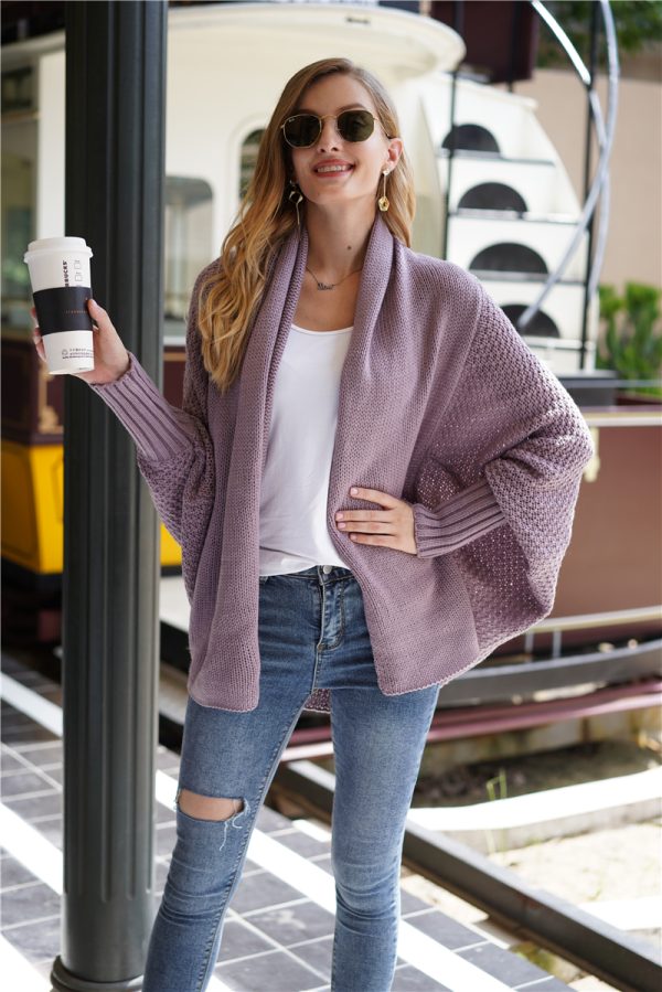 Batwing Sleeve Knitted Cardigan