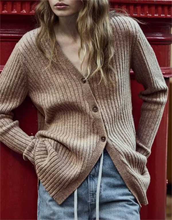 Fashionable Knitted Cardigan - Fall Women's Sweater Coat