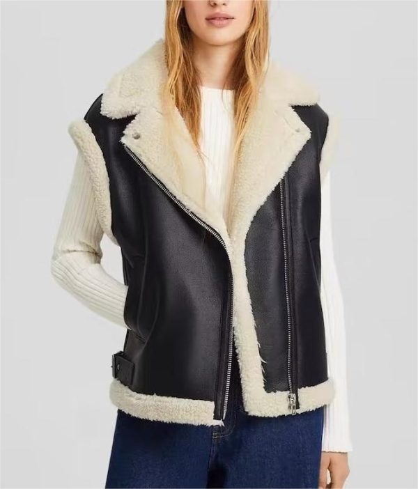 Korean Loose Wool Vest - Faux Shearling Jacket