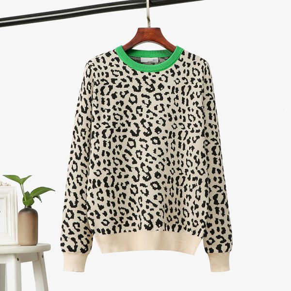 Leopard Jacquard Pullover: Winter Chic