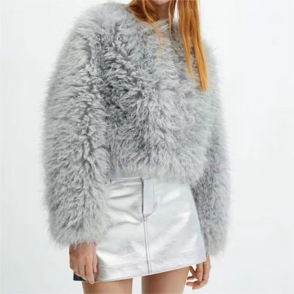 High-Quality Artificial Fur Jacket - Winter Short Top