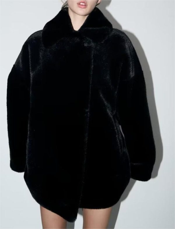 Loose Black Winter Jacket - Women's Fashion