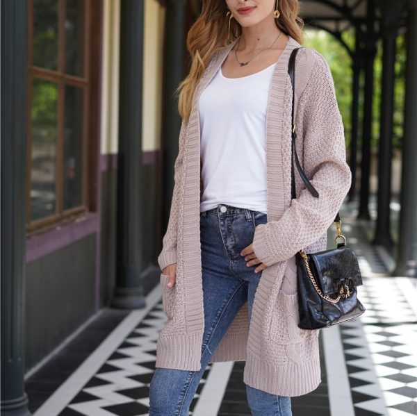 Autumn Winter Loose Plus Size Long Knitted Cardigan