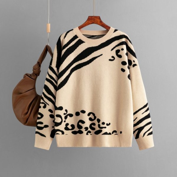 Leopard Print Stud Sweater