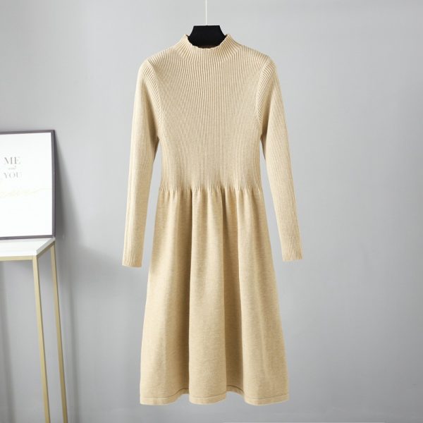 Turtleneck Long Sleeve Knit Dress