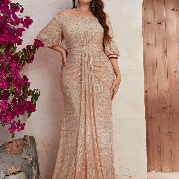 uin Off-Shoulder Fishtail Dress