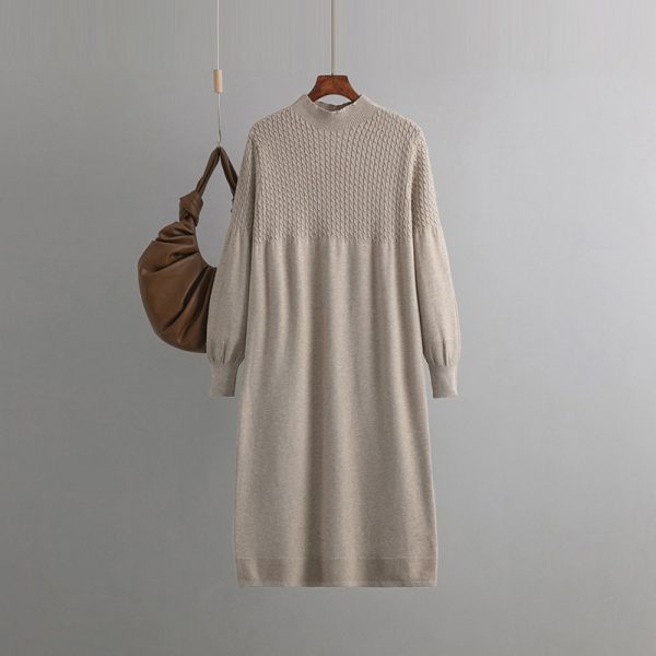 Loose V-neck Knit Dress