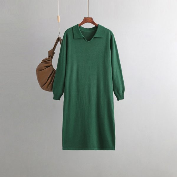 Chic V-Neck Overknee Sweater Dress for Women