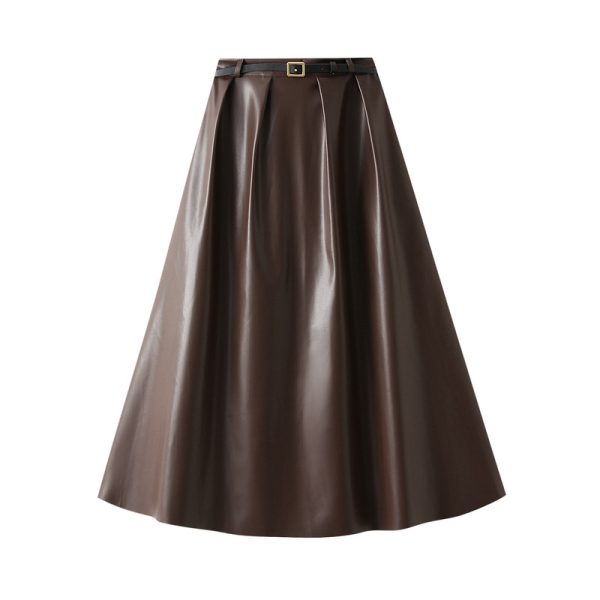 Retro Hong Kong Faux Leather Skirt