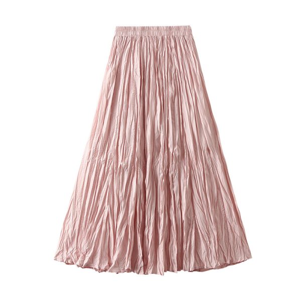 Streamer Pleated Skirt: Spring Autumn A-Line Style