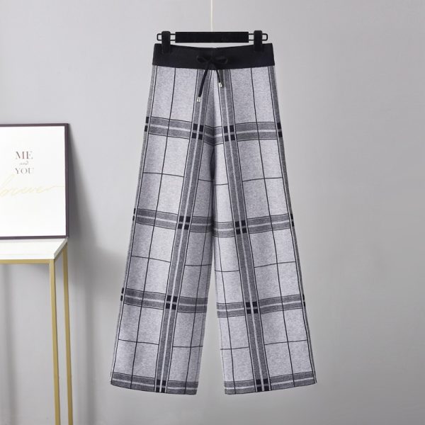 Retro Lattice High Waist Pants