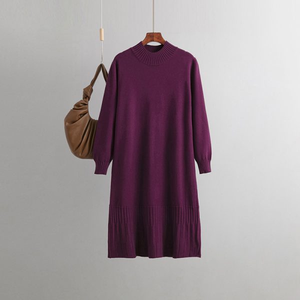 Versatile Mid-Length Turtleneck Sweater Dress