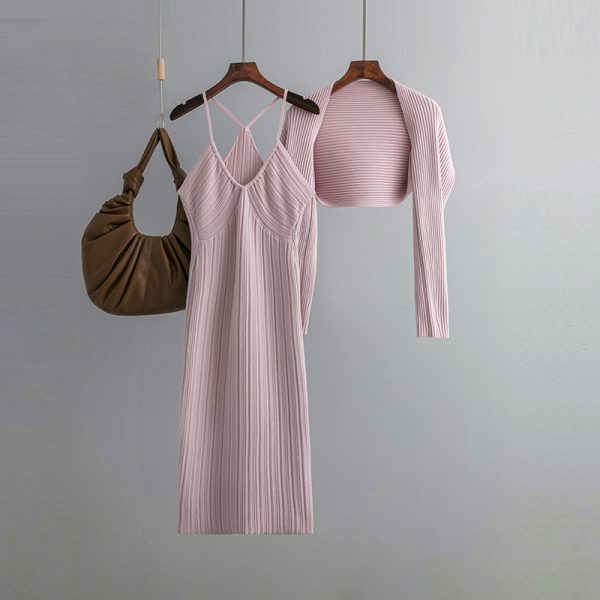 Halterneck Suspenders Dress Set: Sexy Trend