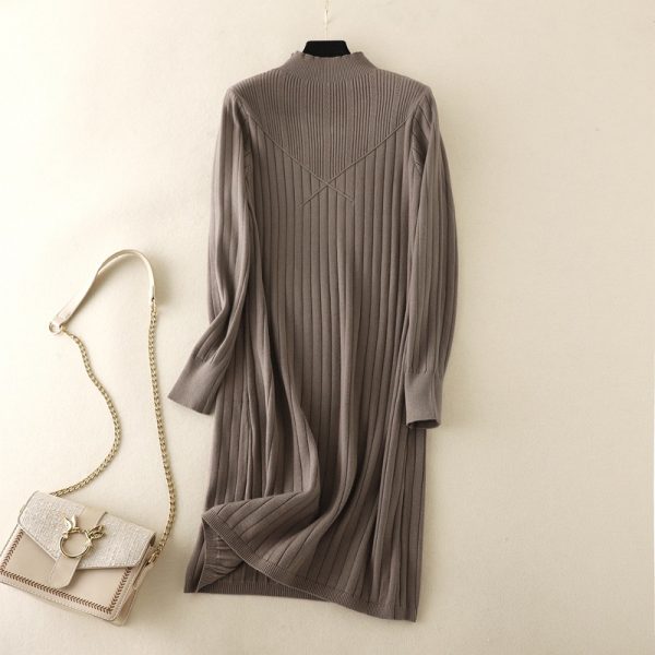 Autumn Winter Slim Fit Turtleneck Sweater Dress