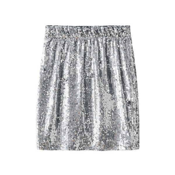 Chic Sequined One-Step A-Line Hip Skirt for Spring/Summer Elegance