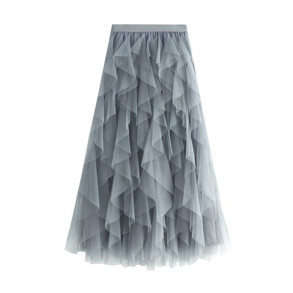 Irregular Asymmetric Layered Mesh Bubble Skirt - High Waist Fairy Dress