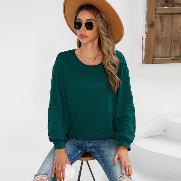 nd Neck Button Long Sleeve Top: Casual Comfort