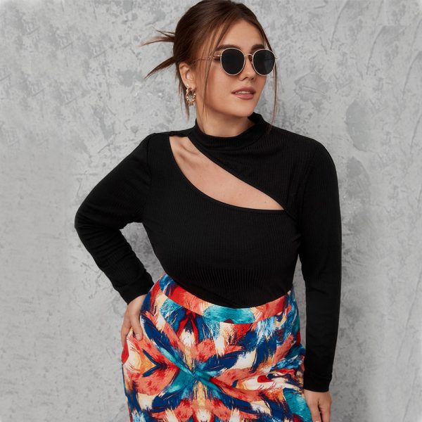 Plus Size Off-Shoulder Slim Fit Top