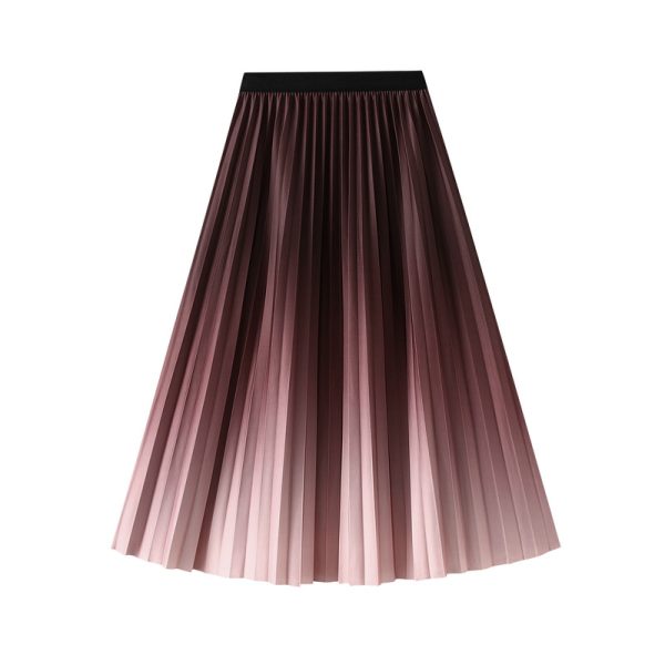 Gradient Pleated Skirt: Spring/Autumn High Waist