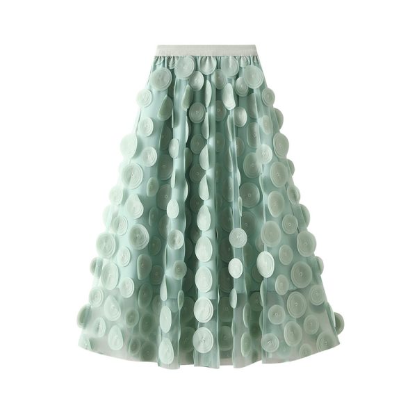 3D Polka Dot Mesh Hepburn Skirt