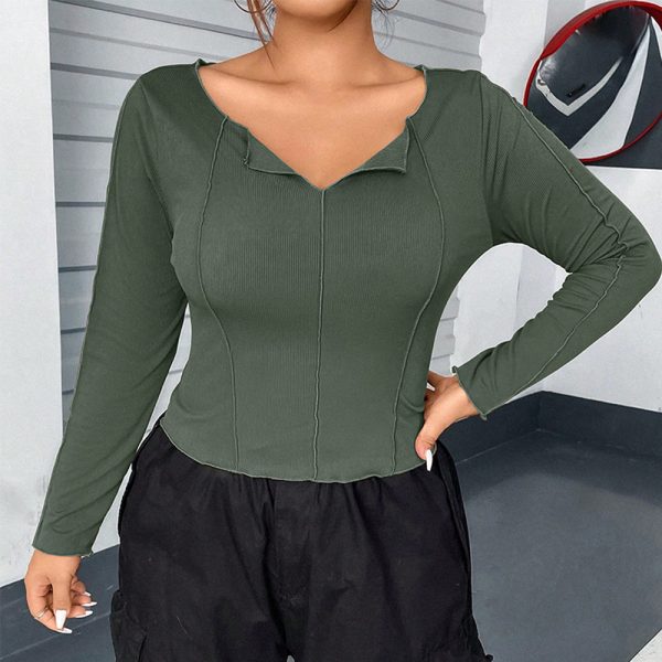 Plus Size Slim Fit V-Neck Inner Shirt