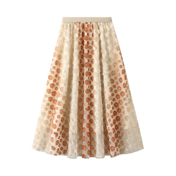 Embroidered Floral Tulle Skirt: Summer Exquisiteness