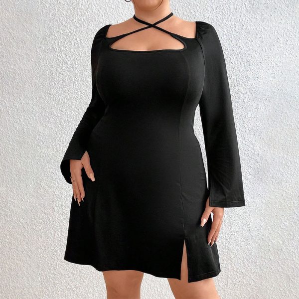 Sexy Plus Size Autumn Long Sleeve Dress