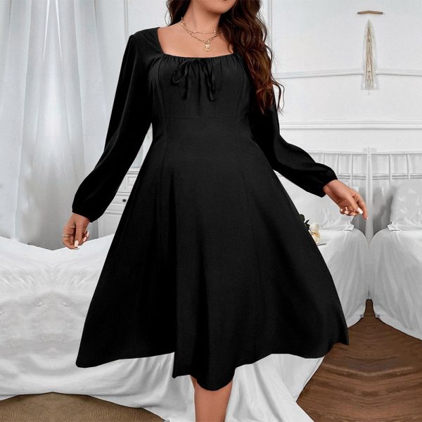 Plus Size Square Neck Slimming Dress