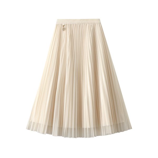 Spring Mesh Two-Sided Pleated Skirt