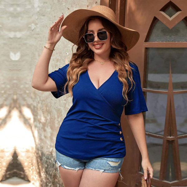 Plus Size Sexy V-Neck Slimming Tee