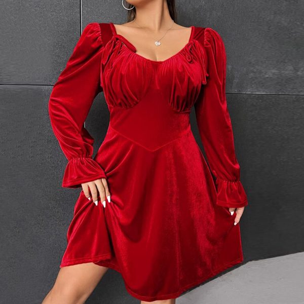 Plus Size Velvet Party Dress