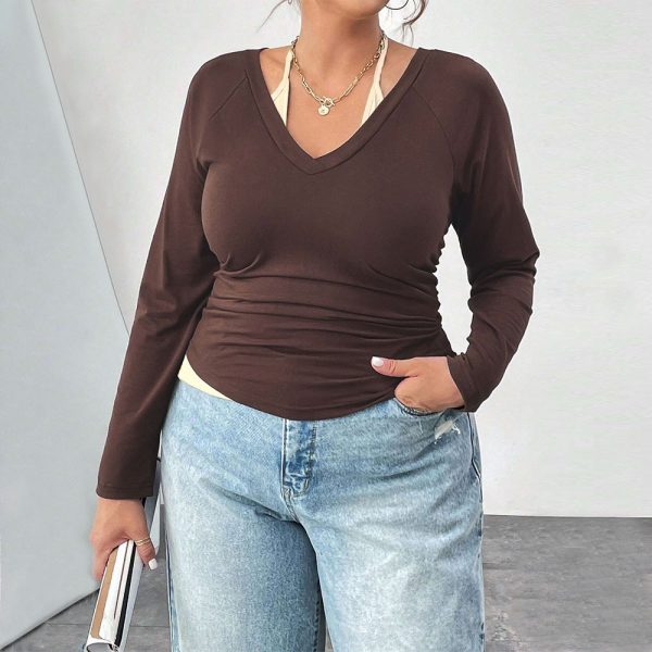 Plus Size Halter Faux Two-Piece Sweater