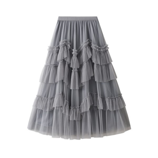 Tiered Dress Design Long Skirt with Easy-Matching Pettiskirt