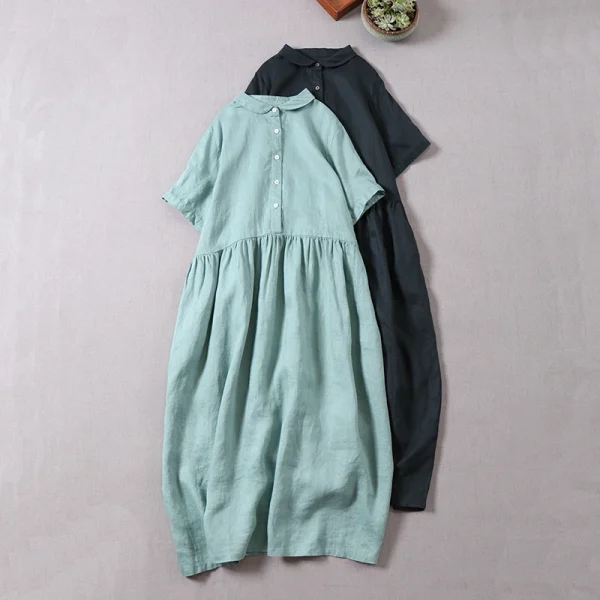 Japanese Linen Collar Dress: Summer Chic