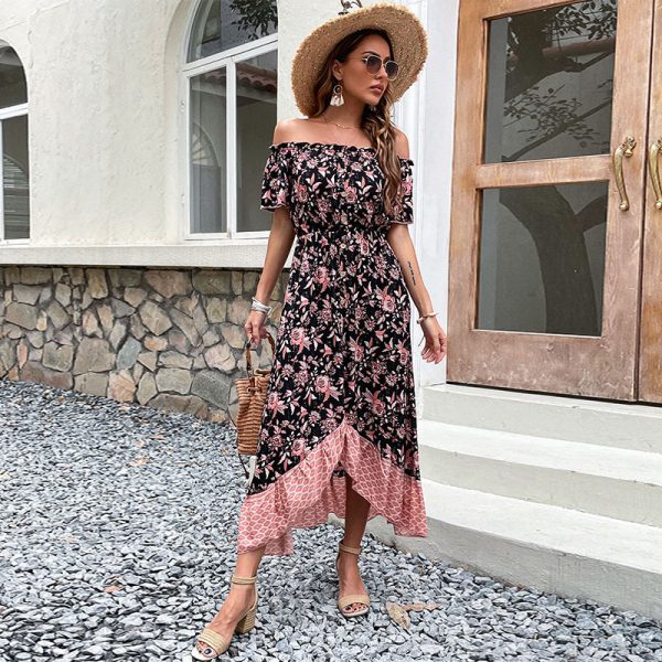 Stylish Off-Shoulder Printed Dress