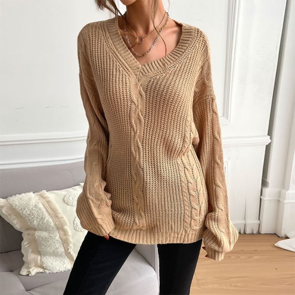 Women's Long Sleeve Loose Sweater for Autumn/Winter